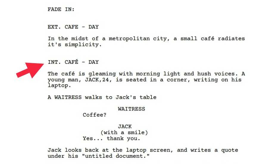 How to Write a Screenplay - Important Element scene heading