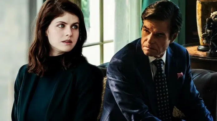 Mayfair Witches Ending Explained Alexandra Daddario as Rowan Fielding and Harry Hamlin as Cortland Mayfair
