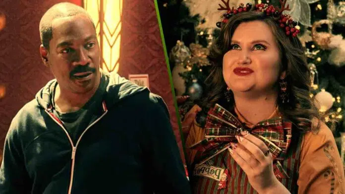 Amazon Prime Video Candy Cane Lane Ending Explained Eddie Murphy as Chris Carver and Jillian Bell as Pepper